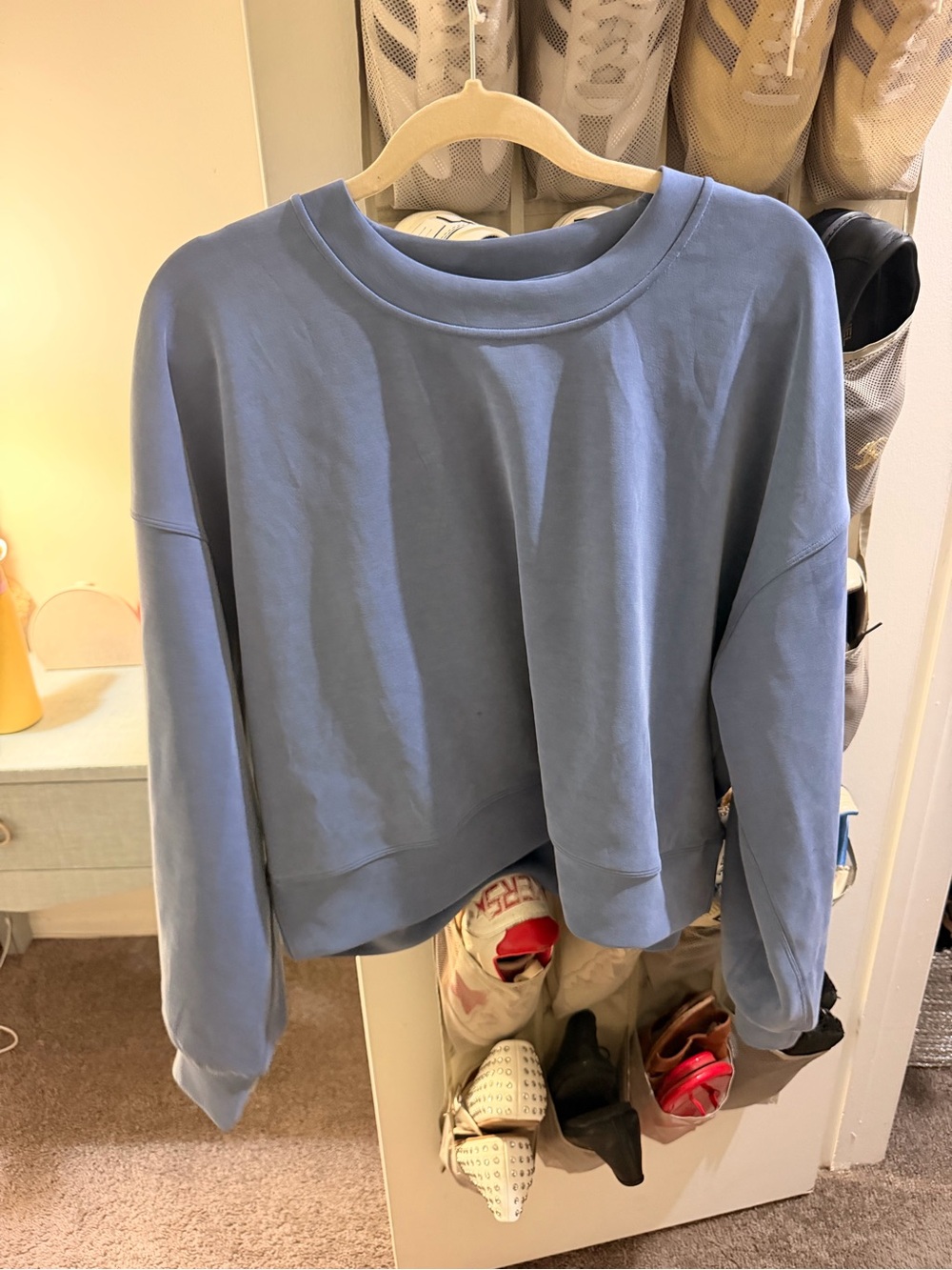 lululemon athletica Relaxed Crop Crewneck Sweatshirt - Dusty Blue